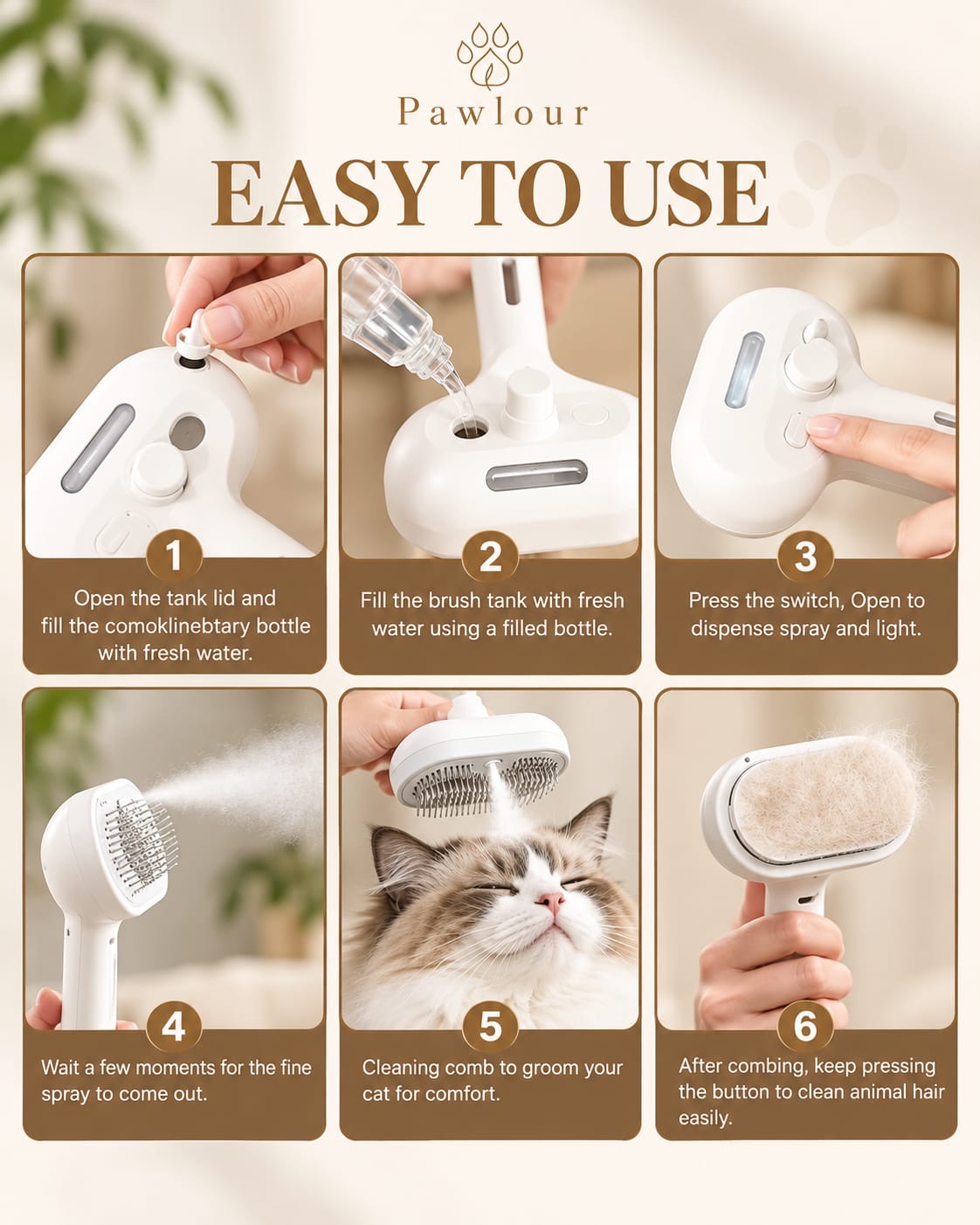 Steam Grooming Brush