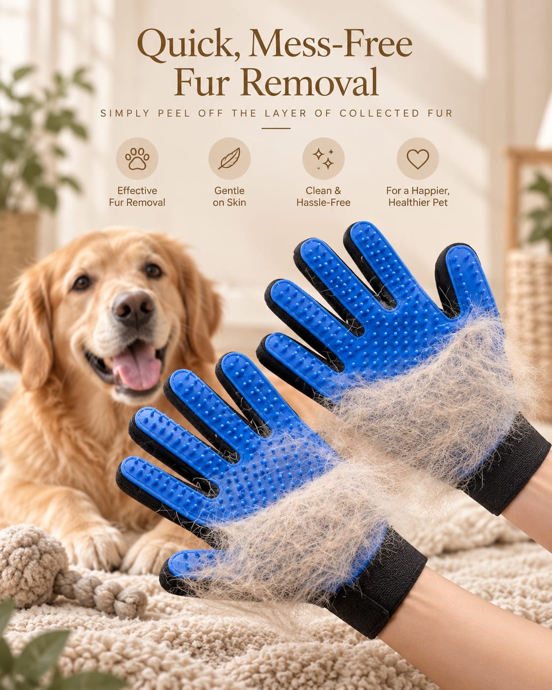 Deshedding Spa Gloves